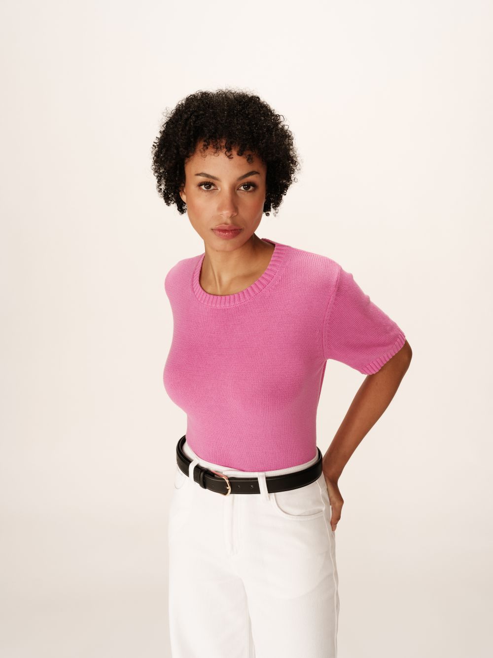 Pull manches courtes Palermo Rose