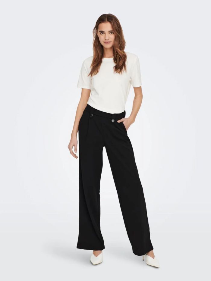 Pantalon large boutons Sania noir
