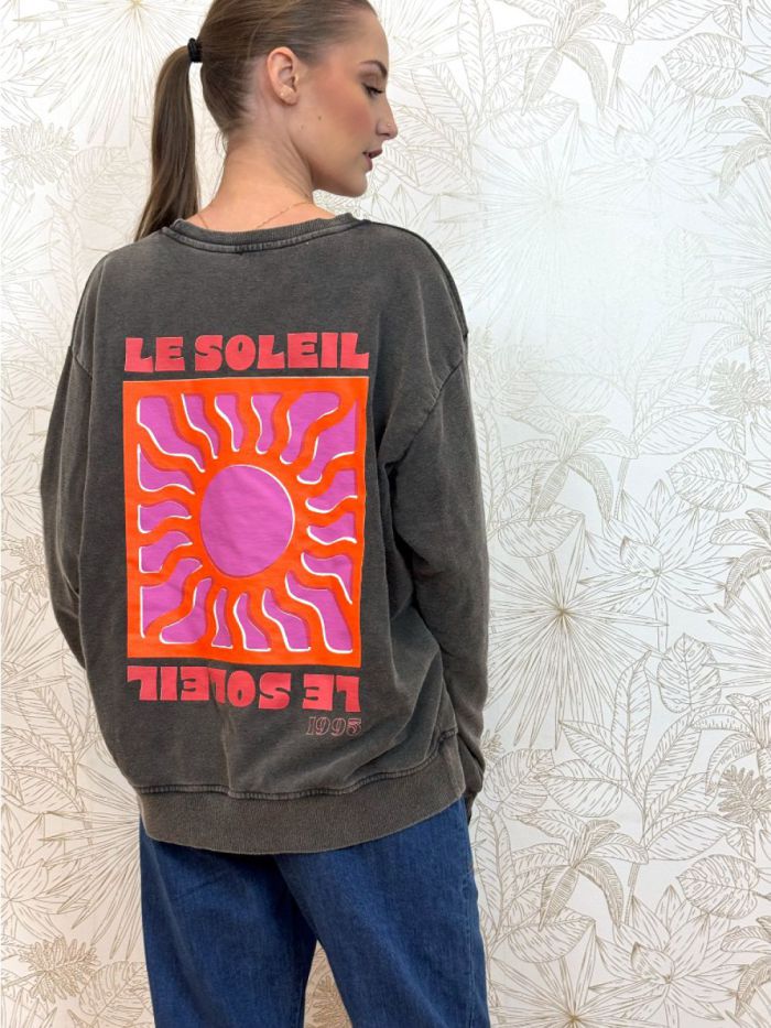 Sweat imprimé Le Soleil Anthracite
