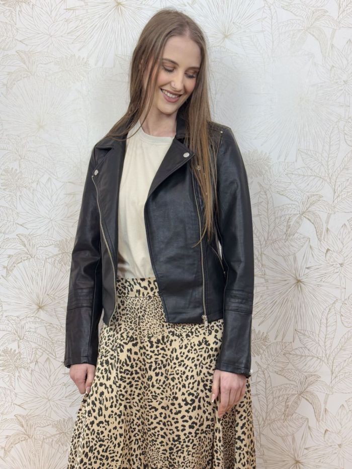 Blouson Perfecto Gemma biker zip Noir